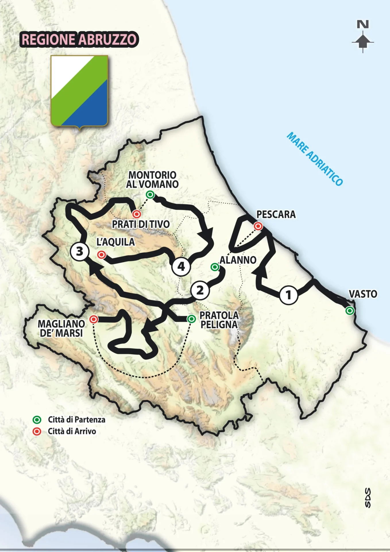Carte Tour des Abruzzes 2024