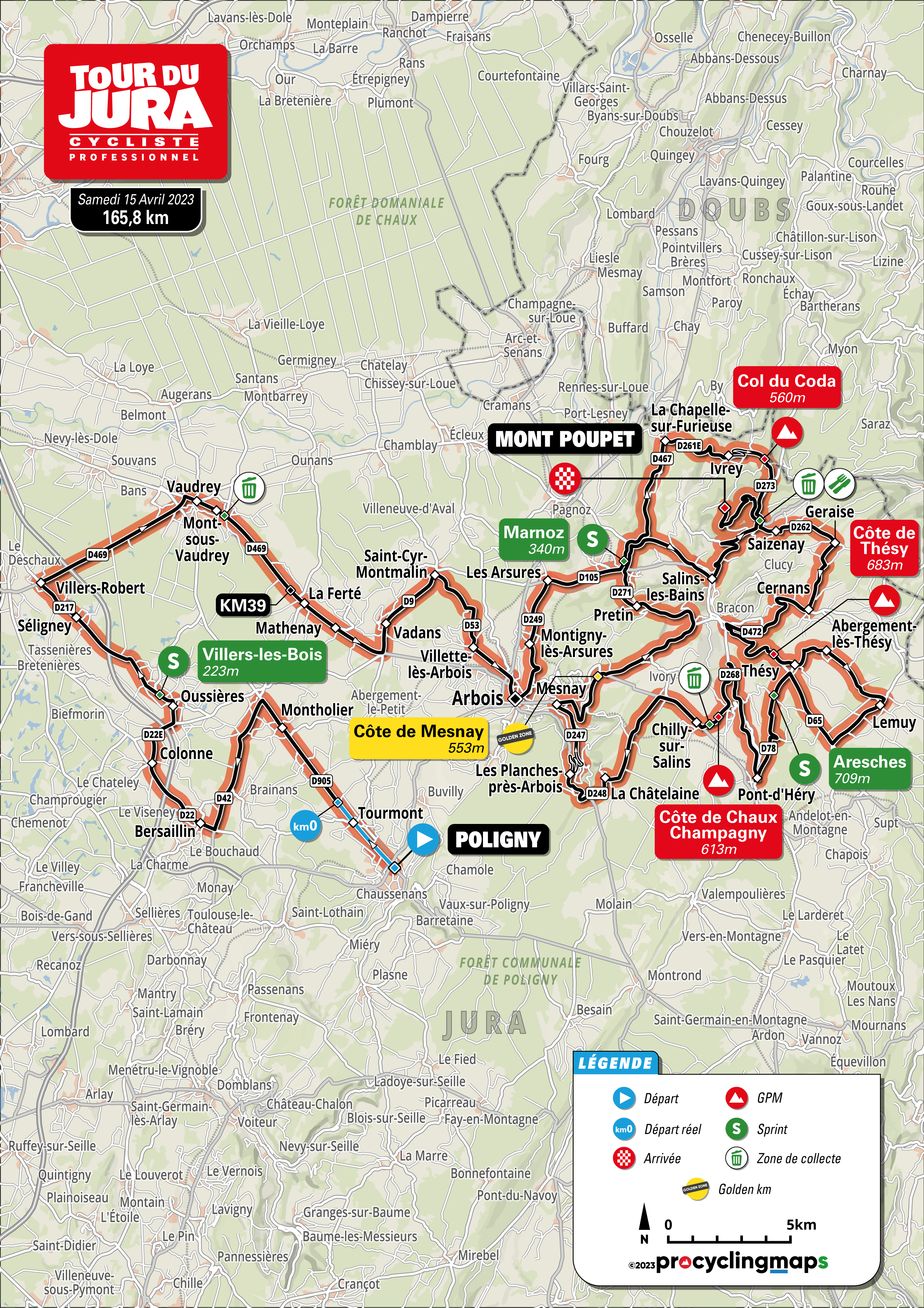 Carte Tour du Jura 2023