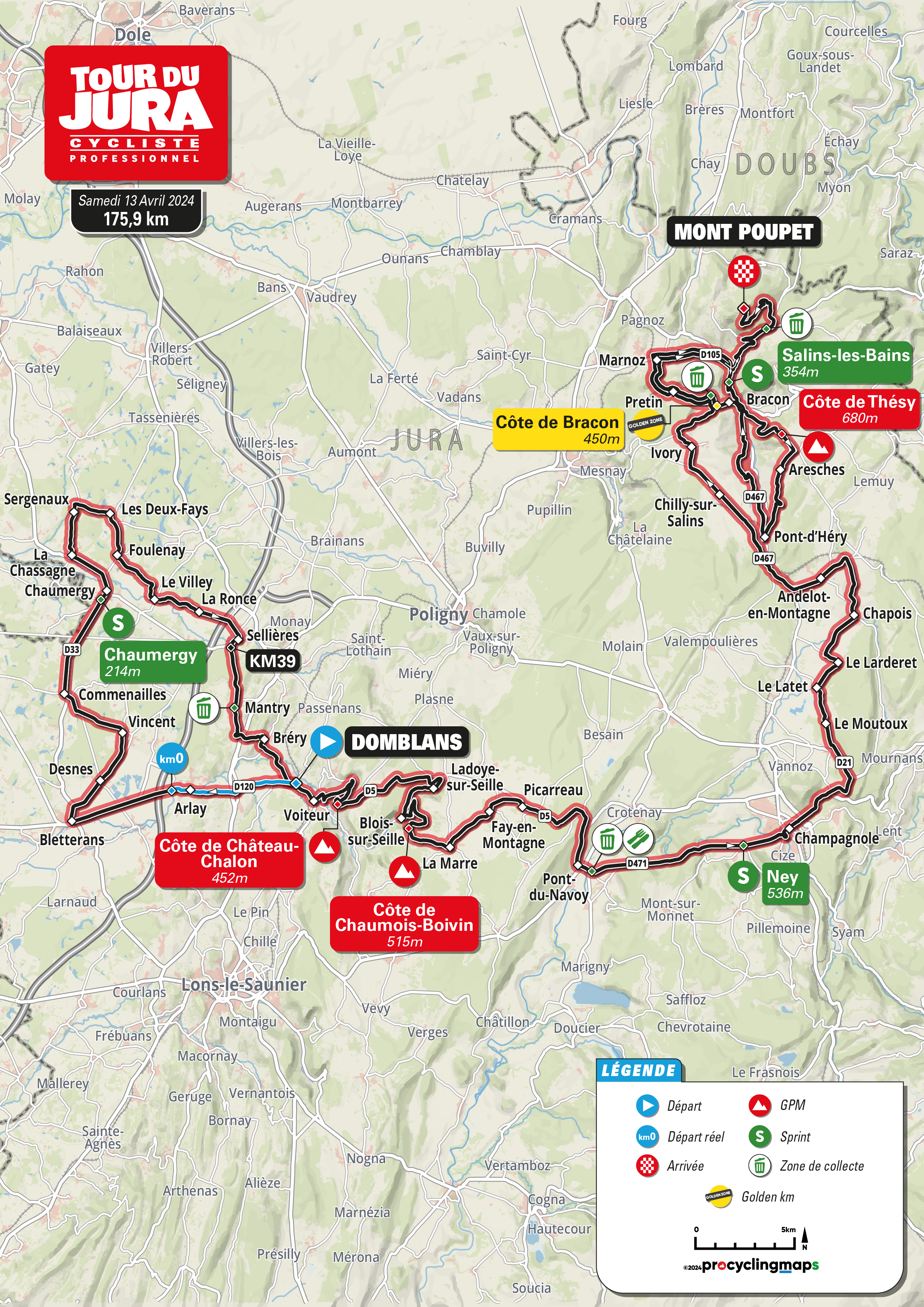 Carte Tour du Jura 2024