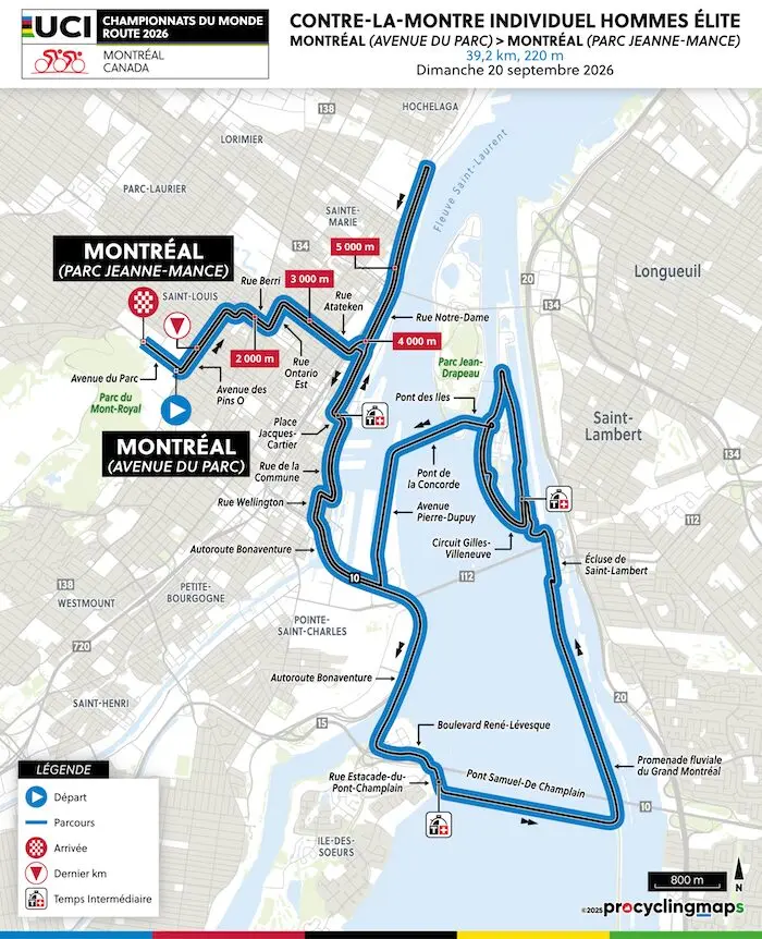 Carte Championnat du Monde CLM 2026