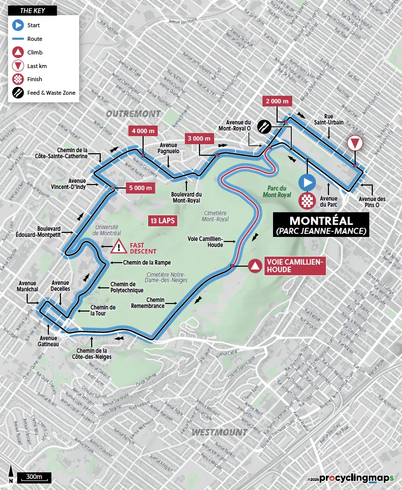 Carte Championnat du Monde sur route Espoirs 2026