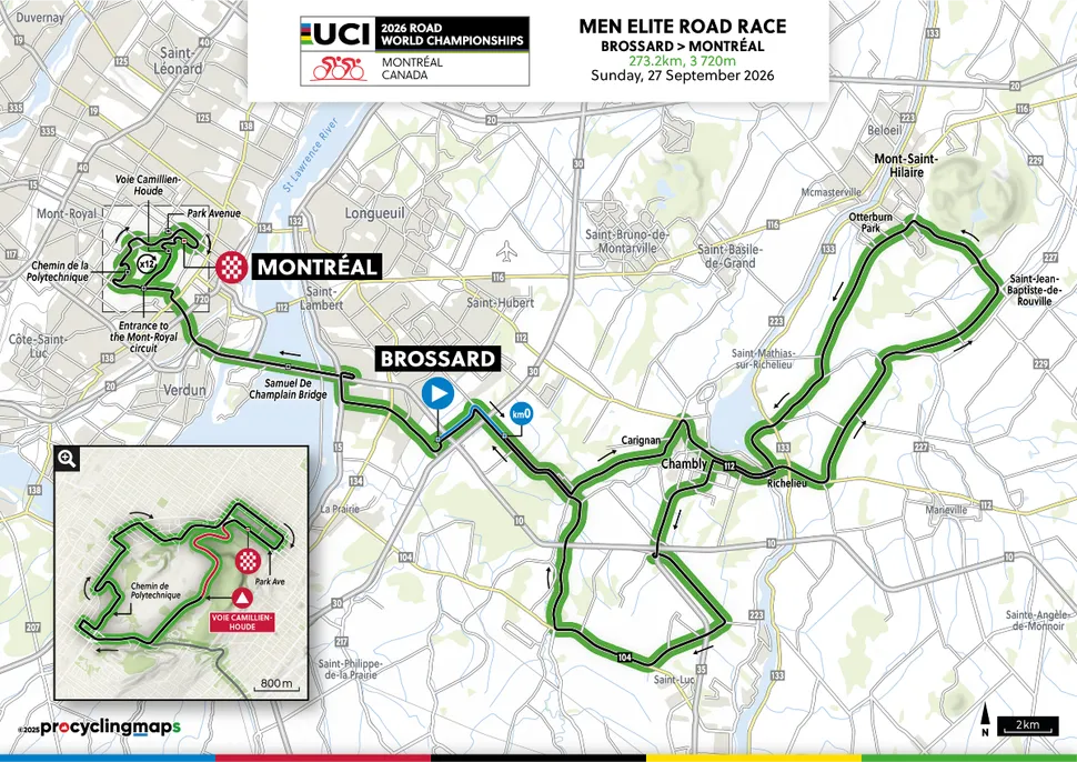 Carte Championnat du Monde sur route 2026