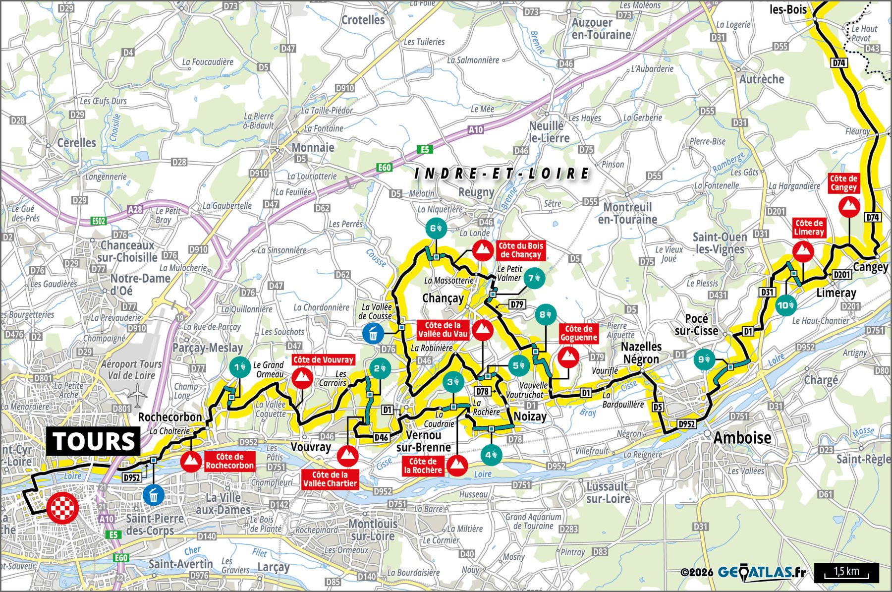Carte Paris-Tours 2026