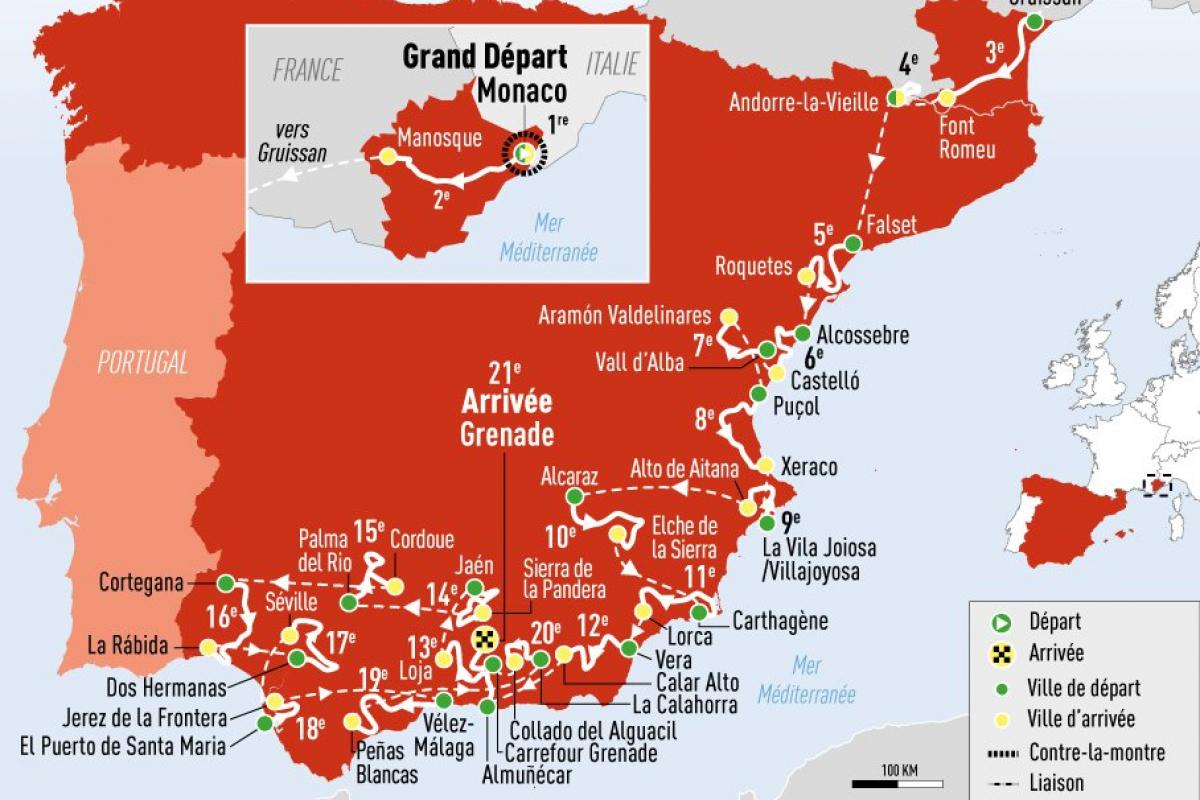 Carte Tour d'Espagne 2026