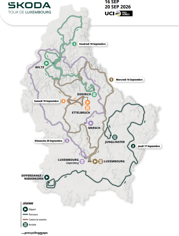 Carte Tour de Luxembourg 2026