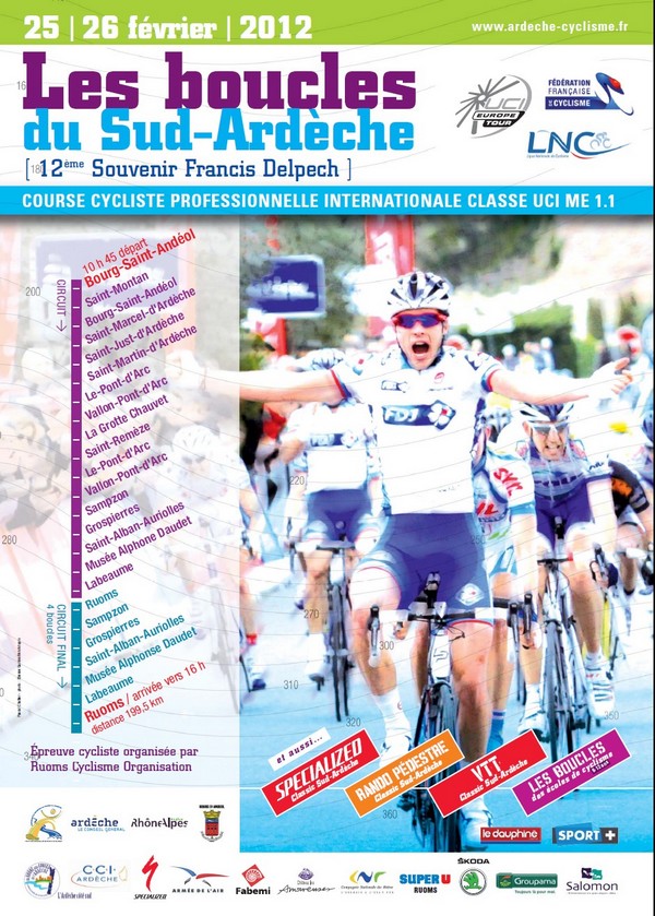 Carte Les Boucles du Sud Ardèche 2012