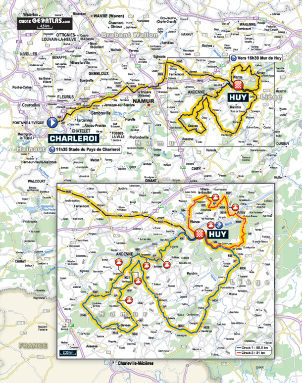Carte La Flèche Wallonne 2012