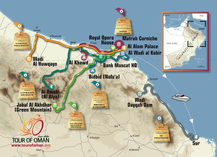 Carte Tour d'Oman 2012