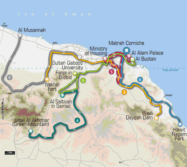 Carte Tour d'Oman 2013