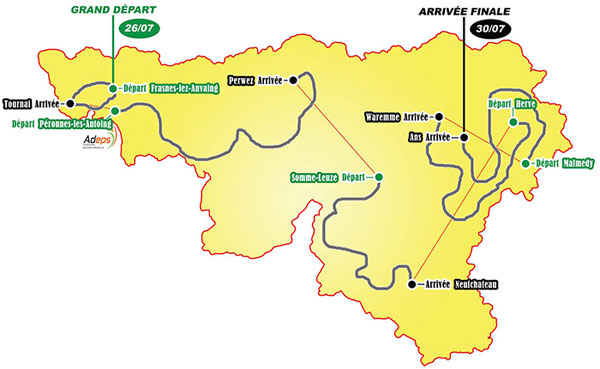 Carte Tour de Wallonie 2014