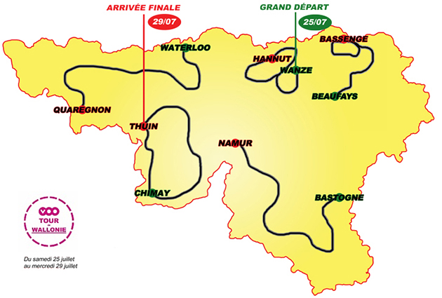 Carte Tour de Wallonie 2015