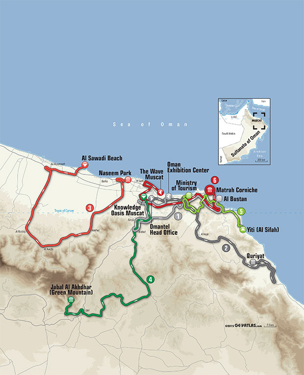 Carte Tour d'Oman 2016
