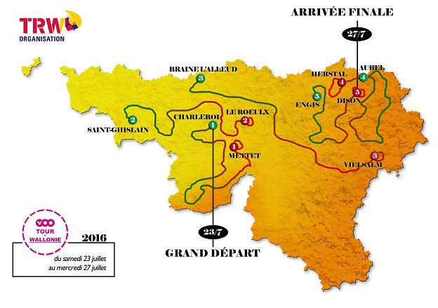 Carte Tour de Wallonie 2016