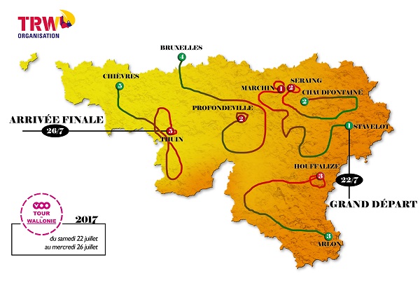 Carte Tour de Wallonie 2017