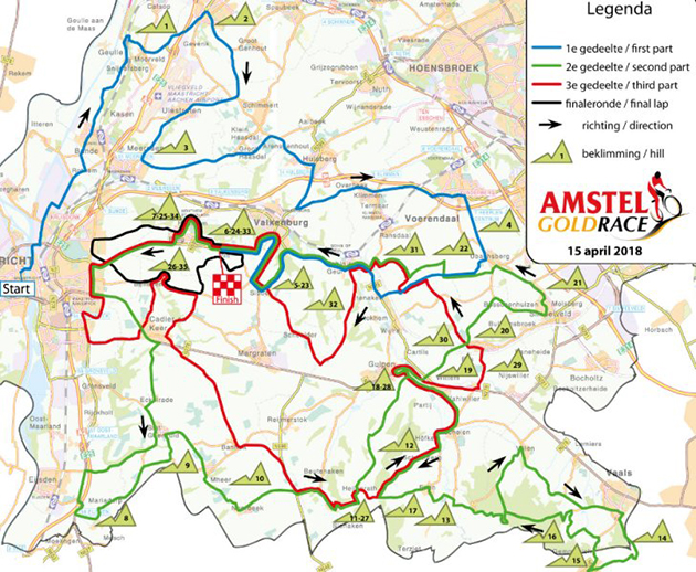 Carte Amstel Gold Race 2018