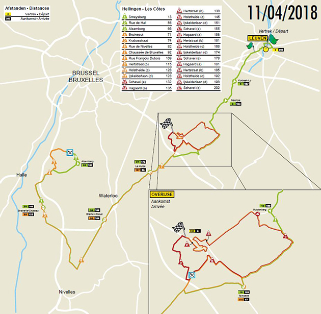 Carte La Flèche Brabançonne 2018