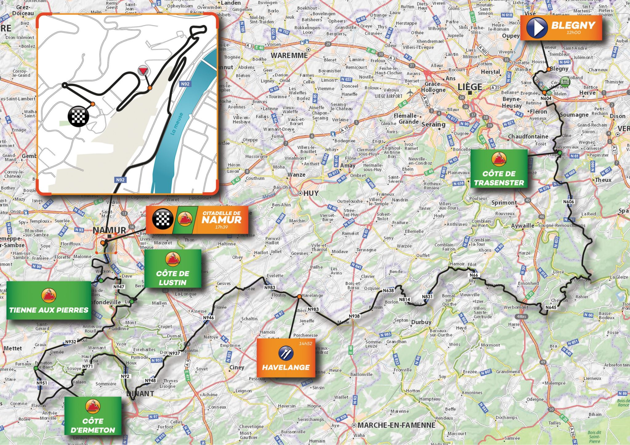 Carte Grand Prix de Wallonie 2019