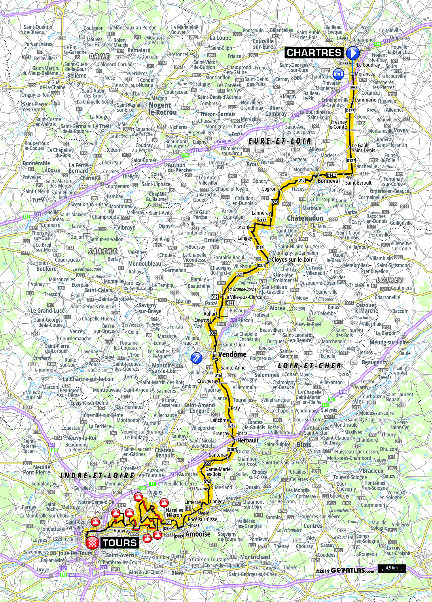 Carte Paris-Tours 2019