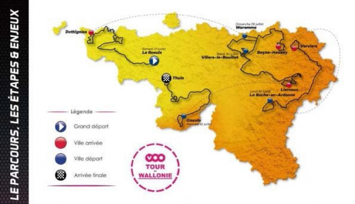 Carte Tour de Wallonie 2019