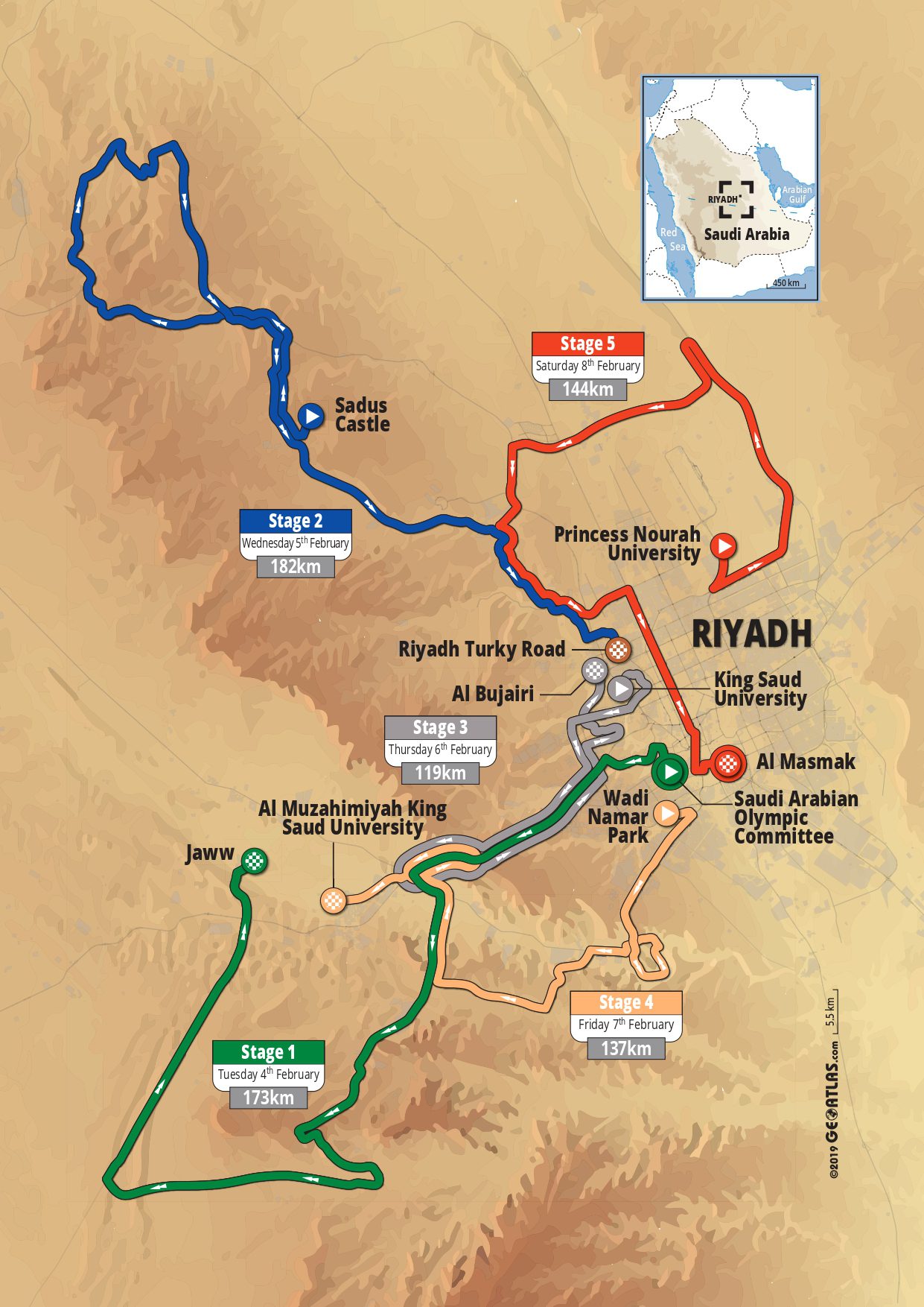 Carte Saudi Tour 2020