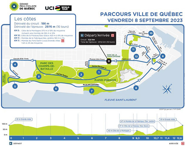 Carte Grand Prix Cycliste de Québec 2023