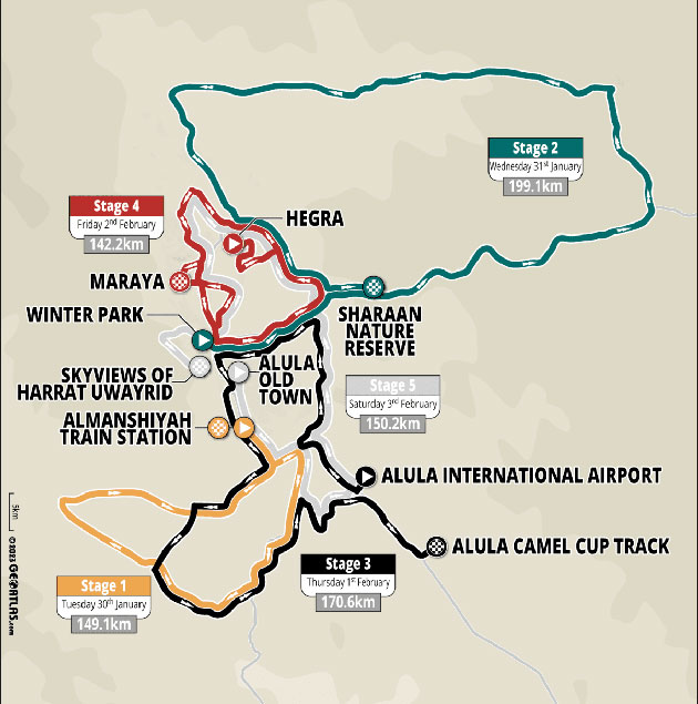 Carte AlUla Tour 2024