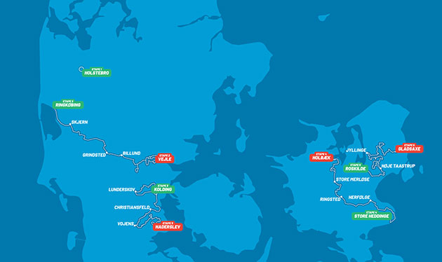 Carte Tour du Danemark 2024