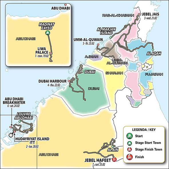 Carte UAE Tour 2024