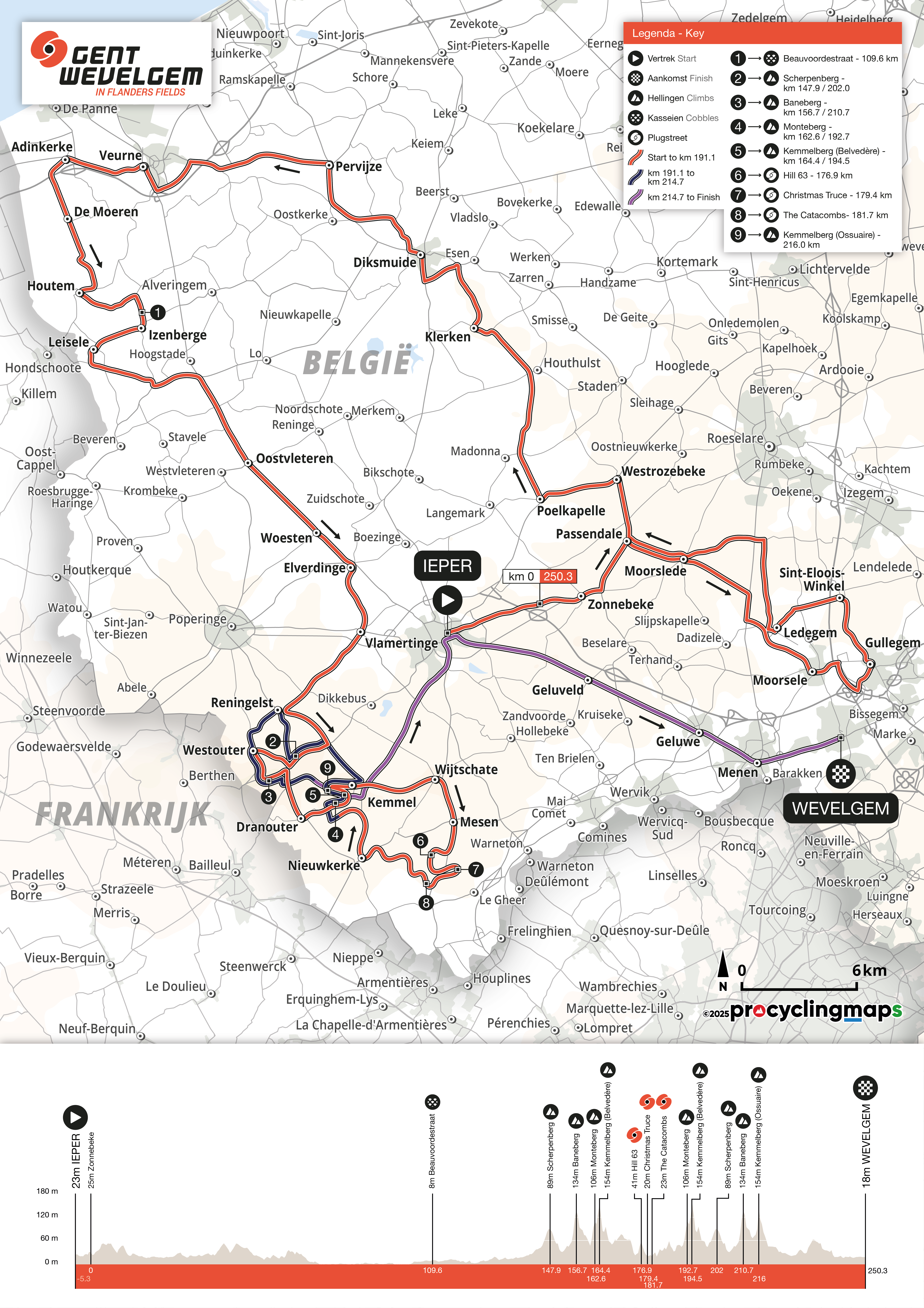 Carte Gand-Wevelgem 2025