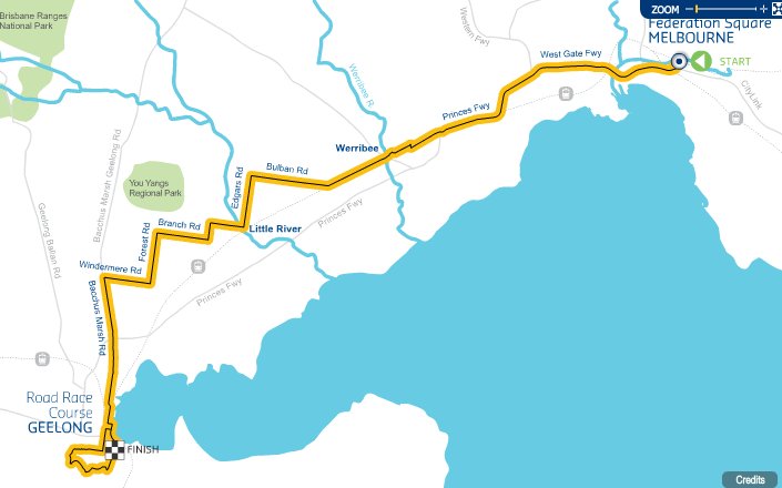 Carte Championnat du Monde sur Route 2010