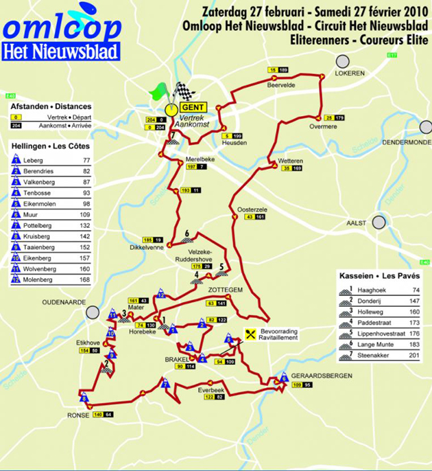 Carte Circuit Het Nieuwsblad 2010