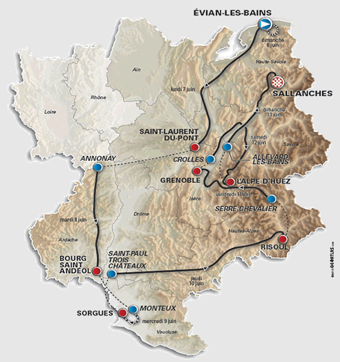 Carte Critérium du Dauphiné 2010
