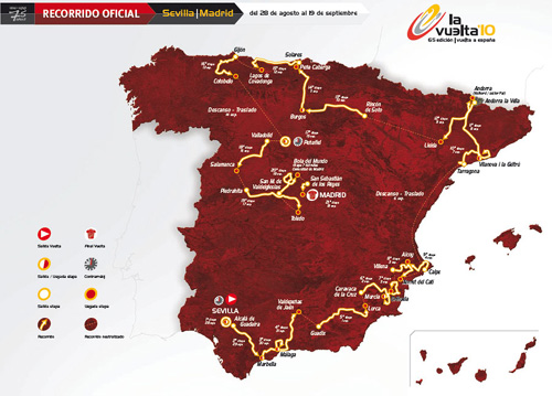 Carte Tour d'Espagne 2010