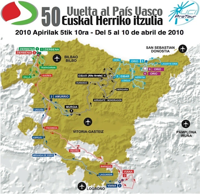 Carte Tour du Pays-Basque 2010