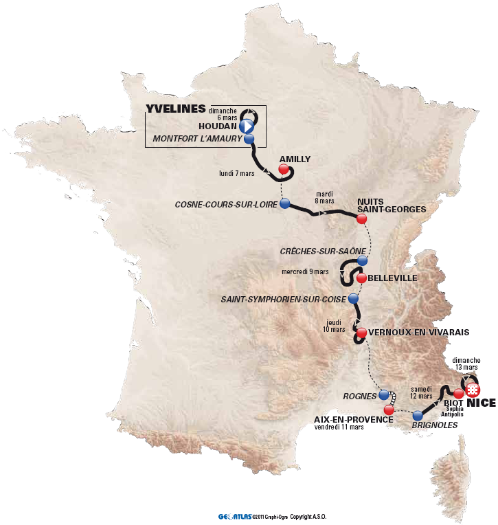 Carte Paris-Nice 2011