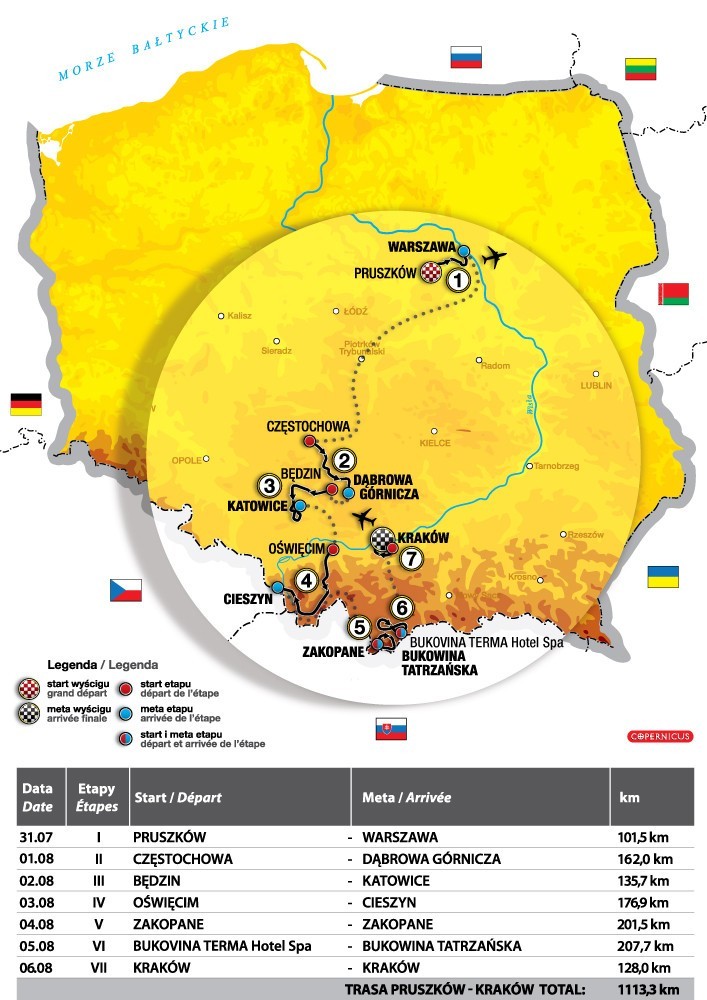 Carte Tour de Pologne 2011