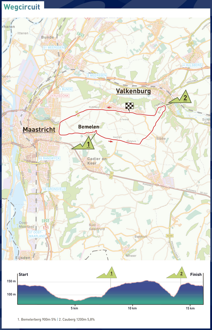 Carte Championnat du Monde sur route Espoirs 2012