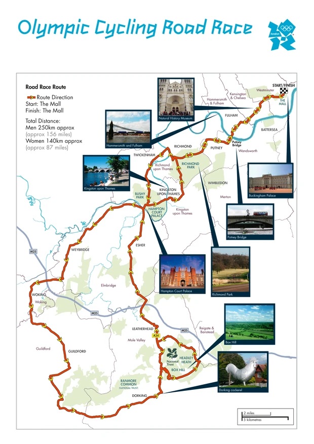 Carte Jeux Olympiques sur route 2012