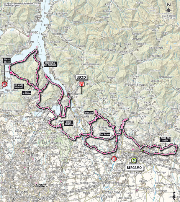 Carte Tour de Lombardie 2012