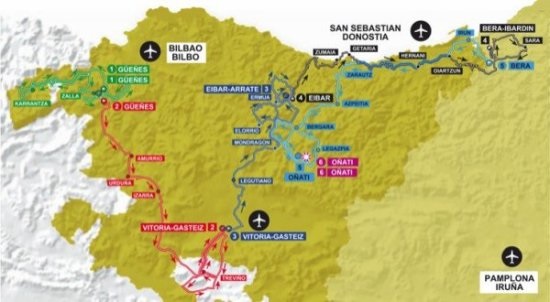 Carte Tour du Pays-Basque 2012