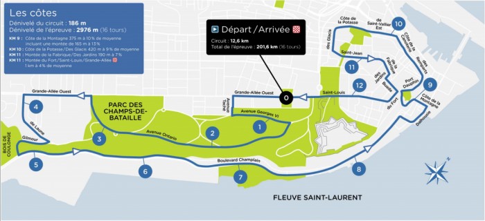 Carte Grand Prix Cycliste de Québec 2013