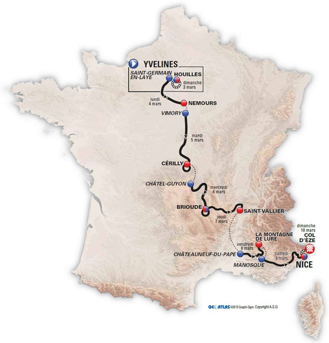 Carte Paris-Nice 2013