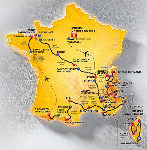 Carte Tour de France 2013