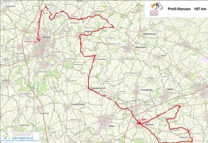 Carte Tour de Münster 2013