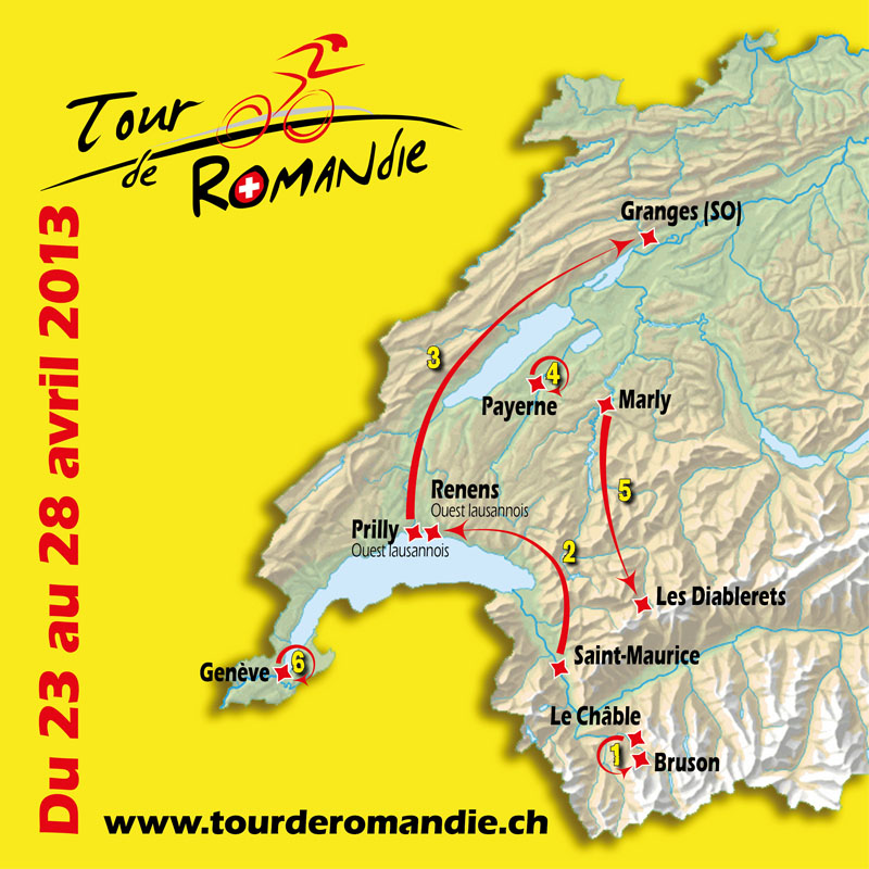 Carte Tour de Romandie 2013