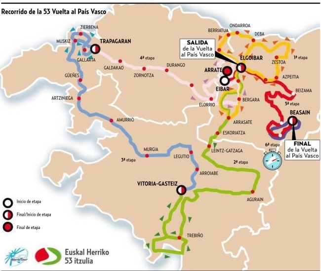 Carte Tour du Pays-Basque 2013