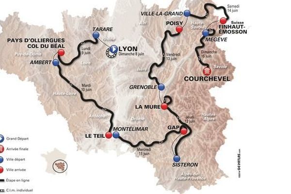 Carte Critérium du Dauphiné 2014