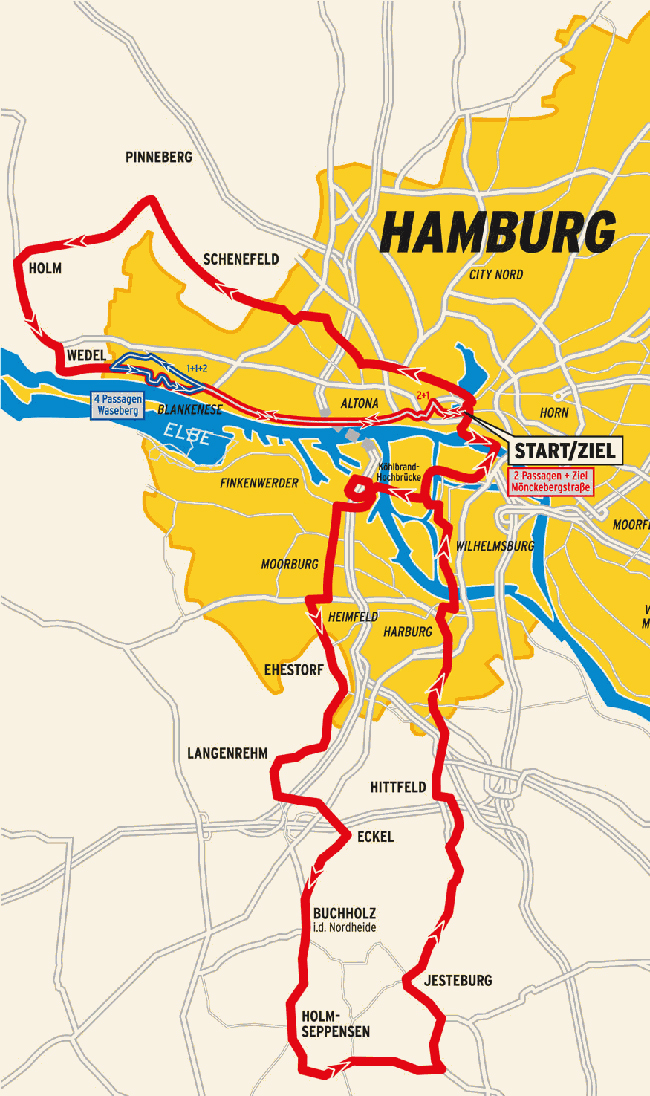 Carte Cyclassics Hamburg 2014