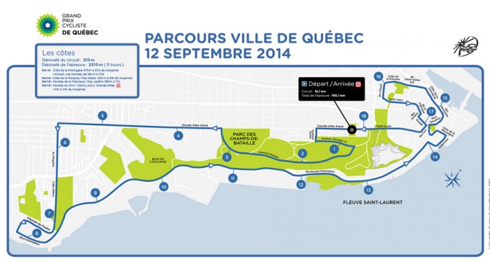 Carte Grand Prix Cycliste de Québec 2014