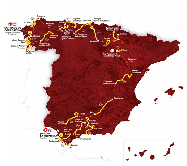 Carte Tour d'Espagne 2014